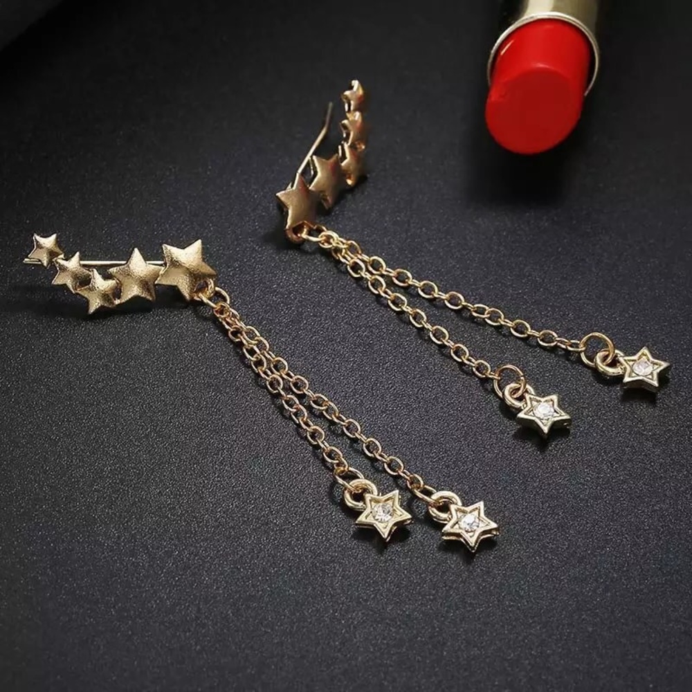 3 for $27 ❤️ Star studded gold tassel earrings